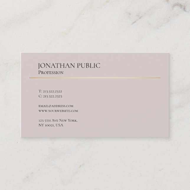 Tarjeta De Visita Elegante Diseño Moderno Limpio Profesional (Anverso)