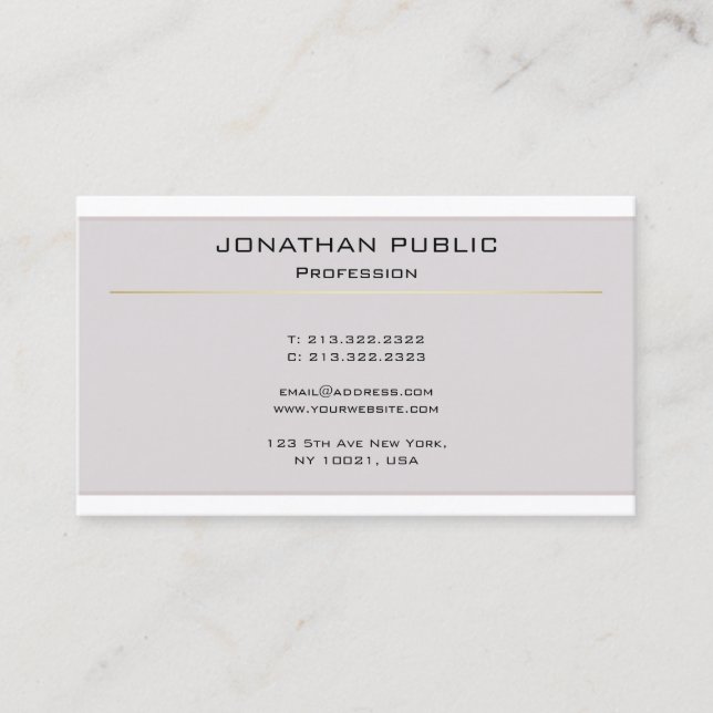 Tarjeta De Visita Elegante Diseño Moderno Limpio Profesional (Anverso)