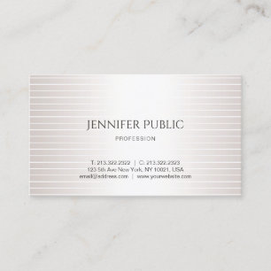 Tarjeta De Visita Elegante Diseño Moderno Plata Glamorosa Faux Plata