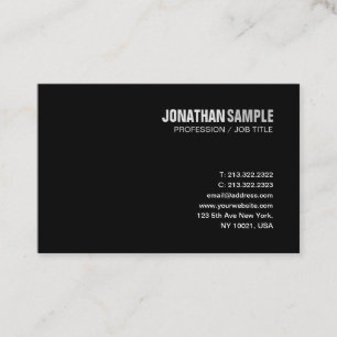 Tarjeta De Visita Elegante Diseño Moderno Sleek Black Plain Trendy