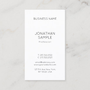 Tarjeta De Visita Elegante Diseño Profesional Elegante Llanura Moder