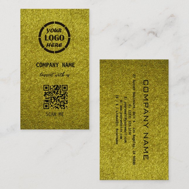 Tarjeta De Visita Elegante Diseño Profesional Olive Moderno Código Q (Anverso / Reverso)