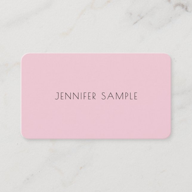 Tarjeta De Visita Elegante diseño rosa simple y moderno de lujo (Anverso)