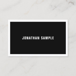 Tarjeta De Visita Elegante diseño sencillo blanco negro lujo moderno