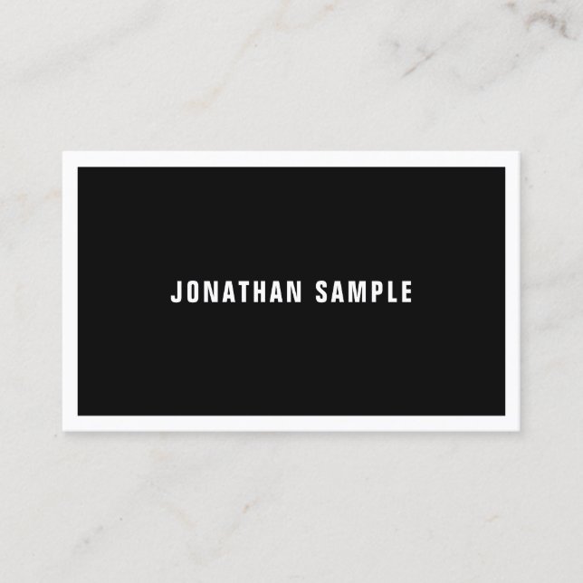 Tarjeta De Visita Elegante diseño sencillo blanco negro lujo moderno (Anverso)
