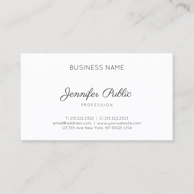 Tarjeta De Visita Elegante diseño sencillo estilo profesional modern (Anverso)