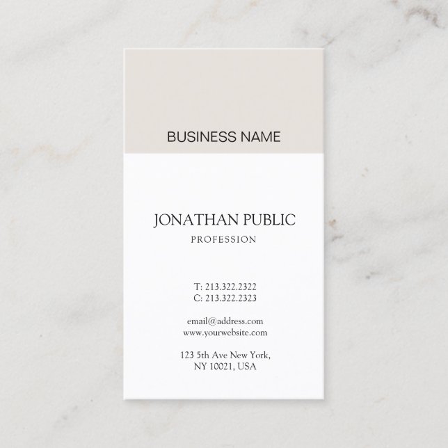 Tarjeta De Visita Elegante diseño sencillo profesional estilo peinad (Anverso)