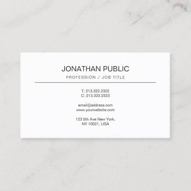 Tarjeta De Visita Elegante diseño sencillo profesional moderno (Anverso)