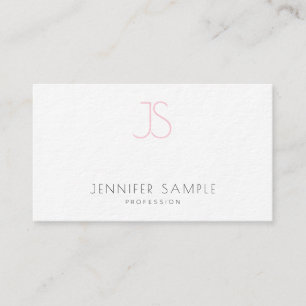 Tarjeta De Visita Elegante diseño simple Monograma rosa Moda moderna