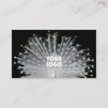 Elegante diseño único Peacock blanco negro y logot
