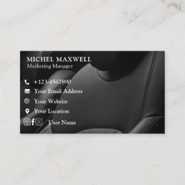 Tarjeta De Visita Elegante Distribuidor de Coches Black Premium / Pr