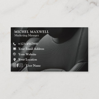 Tarjeta De Visita Elegante Distribuidor de Coches Black Premium / Pr