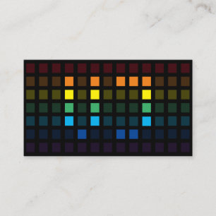 Tarjeta De Visita Elegante DJ de ecualizador de música en cuadrados 