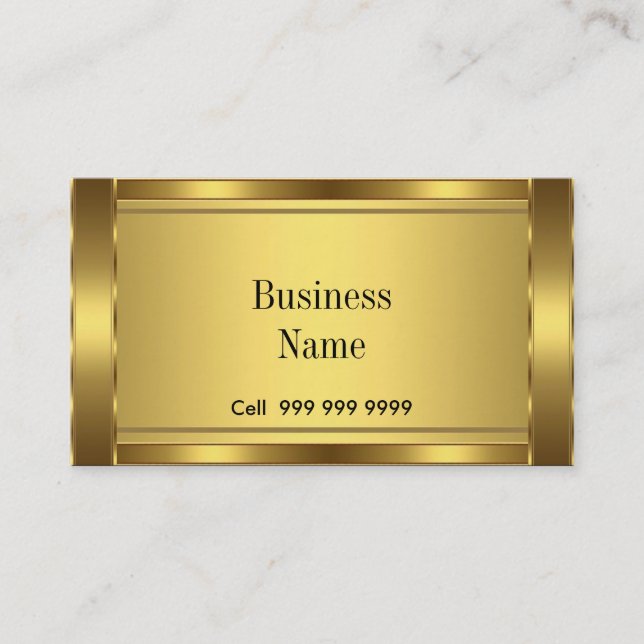 Tarjeta de visita elegante dorada (Anverso)