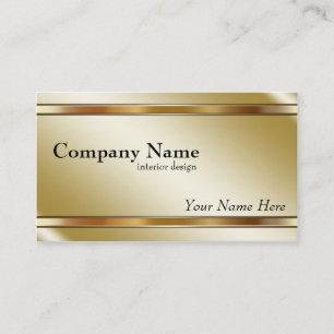 Tarjeta De Visita Elegante Dorado Sombreado Metálico
