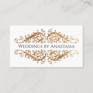 Tarjeta De Visita Elegante dorado Swirls Black Glow