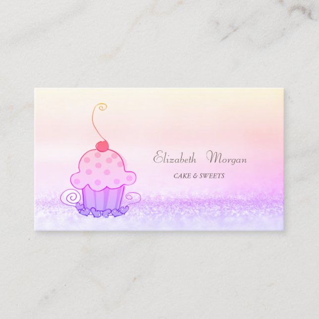 Tarjeta De Visita Elegante dulce Ombre Bokeh moderno (Anverso)