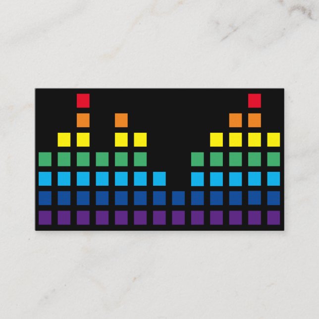 Tarjeta De Visita Elegante ecualizador de música cuadrado arco iris  (Anverso)