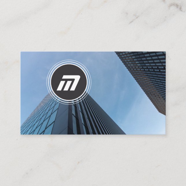 Tarjeta De Visita Elegante edificio de arquitectura monocasco limpio (Anverso)