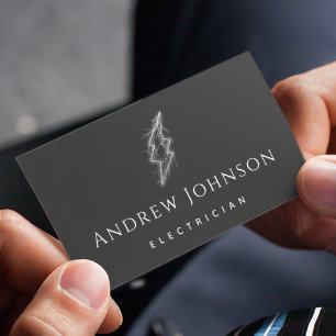 Tarjeta De Visita Elegante Electricista de Luz Eléctrica Lightning