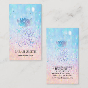 Tarjeta De Visita Elegante elegante Bokeh holográfico Lotus