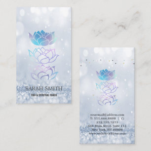 Tarjeta De Visita Elegante elegante Bokeh holográfico Lotus