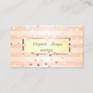 Tarjeta De Visita Elegante, Elegante, Con Marco De Oro A Rayas,Confe