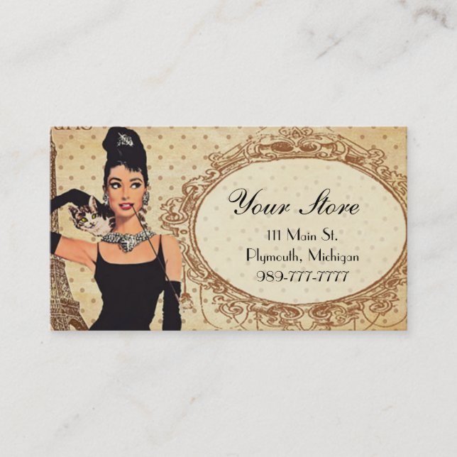 Tarjeta de visita elegante elegante del boutique (Anverso)