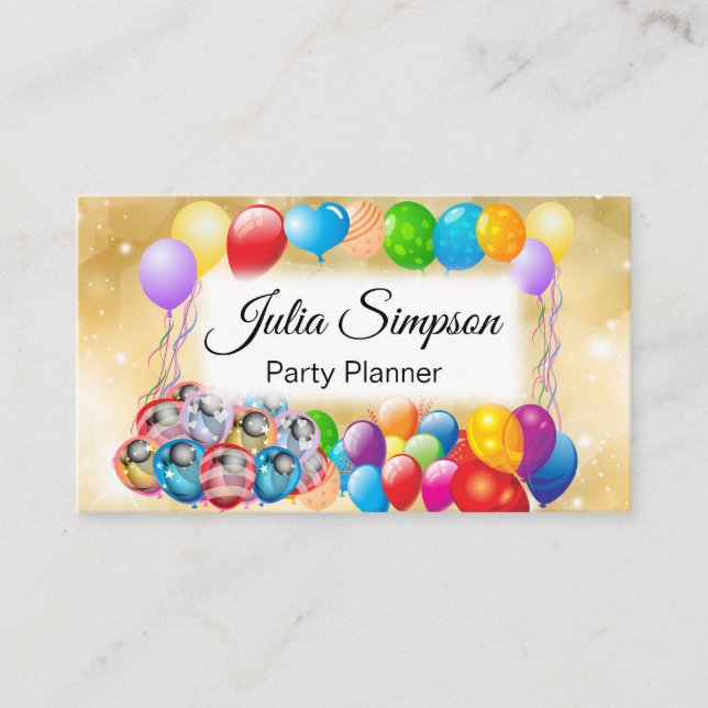 Tarjeta De Visita Elegante, elegante, dorado, brillantes globos de c (Anverso)