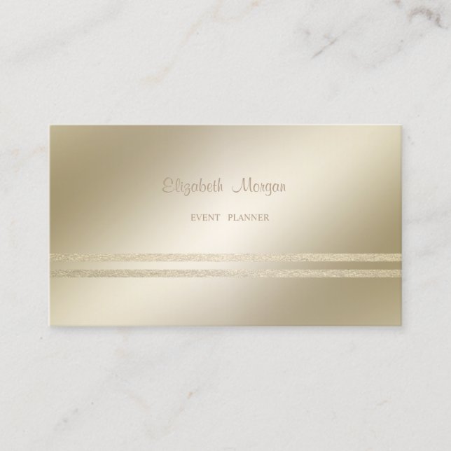 Tarjeta De Visita Elegante, elegante, falso oro Purpurinoso a rayas (Anverso)