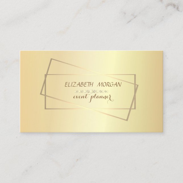 Tarjeta De Visita Elegante, elegante,Moda,Marco dorado profesional (Anverso)