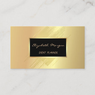 Tarjeta De Visita Elegante Elegante Moderno, Faux Gold, Stripes