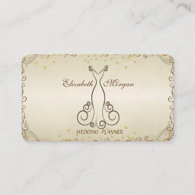 Tarjeta De Visita Elegante Elegante Profesional Elegante,Vestido (Anverso)