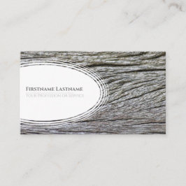 Tarjeta De Visita Elegante elipse blanca estilo madera grano de made