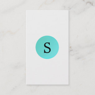 Tarjeta De Visita Elegante emblema Minimalista de monograma turquesa