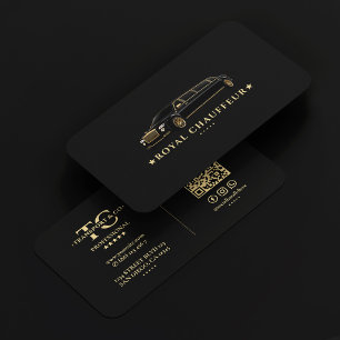 Tarjeta De Visita Elegante Empresa de Chofer Privado de Limusina Neg