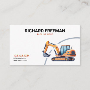 Tarjeta De Visita Elegante empresa de construcción de excavadoras am