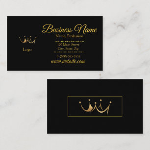 Tarjeta De Visita Elegante empresa de tamaño estándar Gold & Black