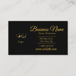 Tarjeta De Visita Elegante empresa de tamaño estándar Gold & Black C