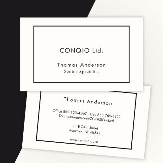 Tarjeta De Visita Elegante empresa Minimalista en blanco y negro