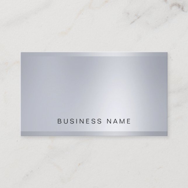 Tarjeta De Visita Elegante empresa moderna Firme Glamour Plata Plata (Anverso)