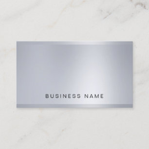 Tarjeta De Visita Elegante Empresa Moderna Glamour de Plata Liso