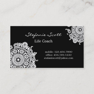 Tarjeta de visita elegante en blanco y negro