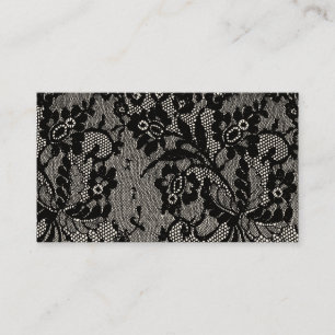 Tarjeta De Visita Elegante encaje floral negro
