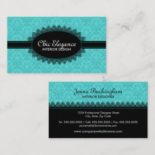 Tarjeta De Visita Elegante encaje negro y barroco