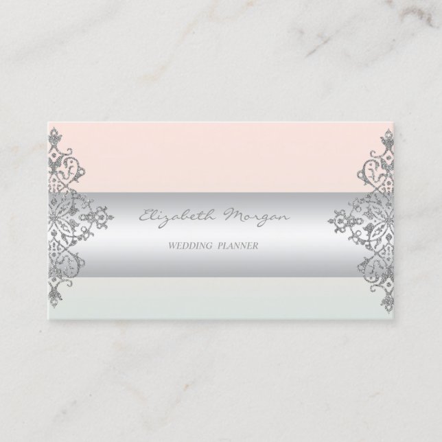 Tarjeta De Visita Elegante Encanto Profesional Moderno,Lace (Anverso)
