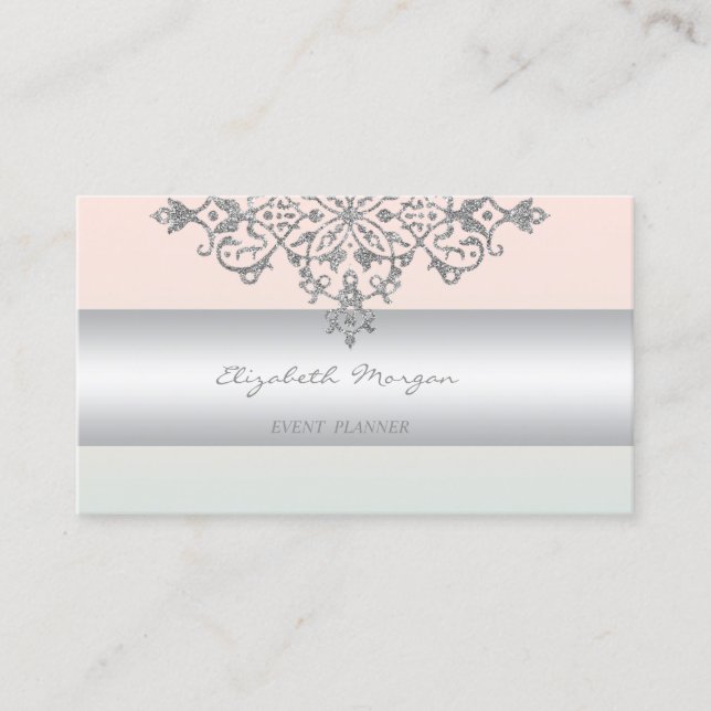 Tarjeta De Visita Elegante Encanto Profesional Moderno,Lace (Anverso)