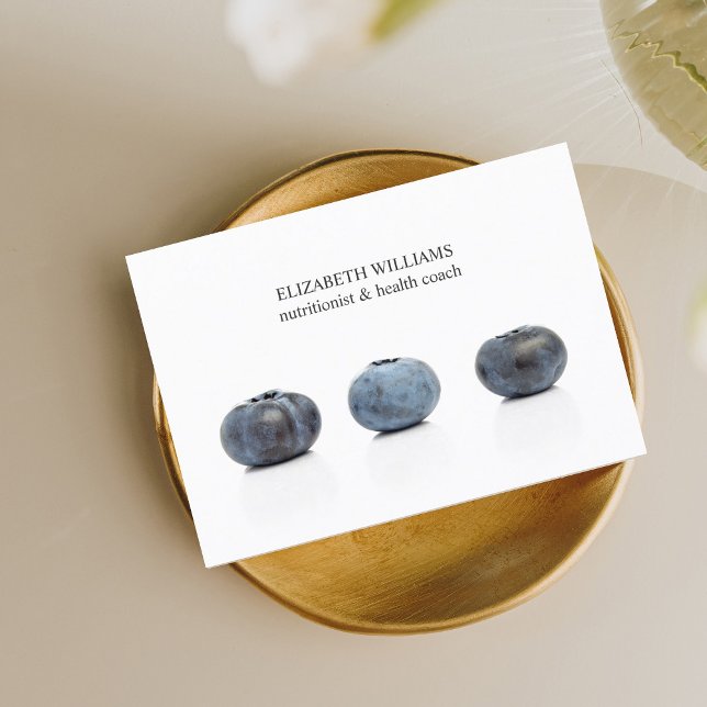 Tarjeta De Visita Elegante entrenador de salud nutricionista de Blue (Subido por el creador)