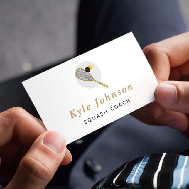 Tarjeta De Visita Elegante entrenador deportivo de squash Racquetbal (Subido por el creador)