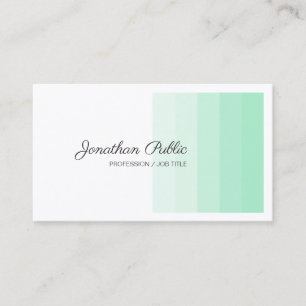 Tarjeta De Visita Elegante escritura de caligrafía blanca verde de l